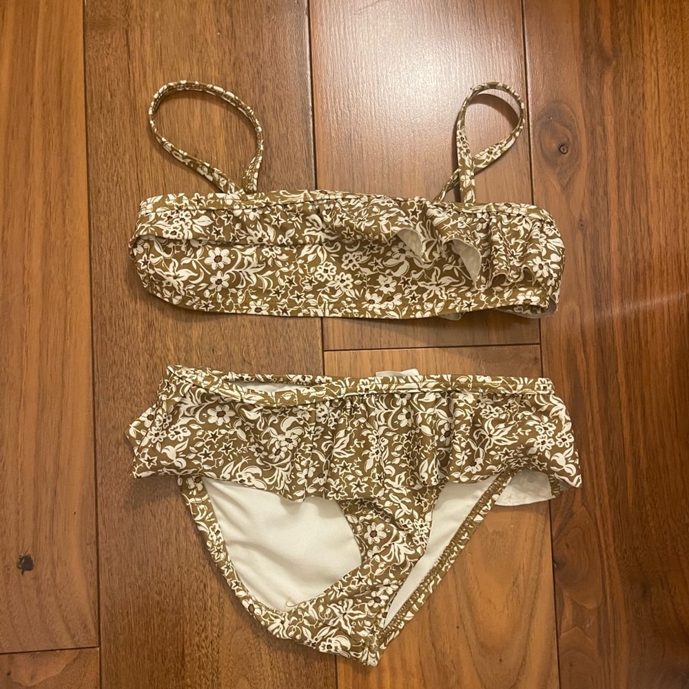 Rylee + Cru Parker Bikini - golden ditsy size 2-3yr